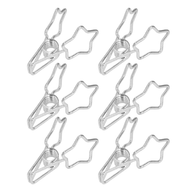 100 Uds Clips De Carpeta De Estrella Ahuecados Estilo De Dibujos Animados Sujeción Fuerte Clips De Papel Pequeños Resistentes Para Documentos Papeles De Ropa