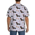 thumbnail image 5 of Cauagu Dachshund Dog Men's Short Sleeve Button Down Hawaiian Shirt for Men Bowling Shirts Casual Summer Beach Shirt,Medium, 5 of 6