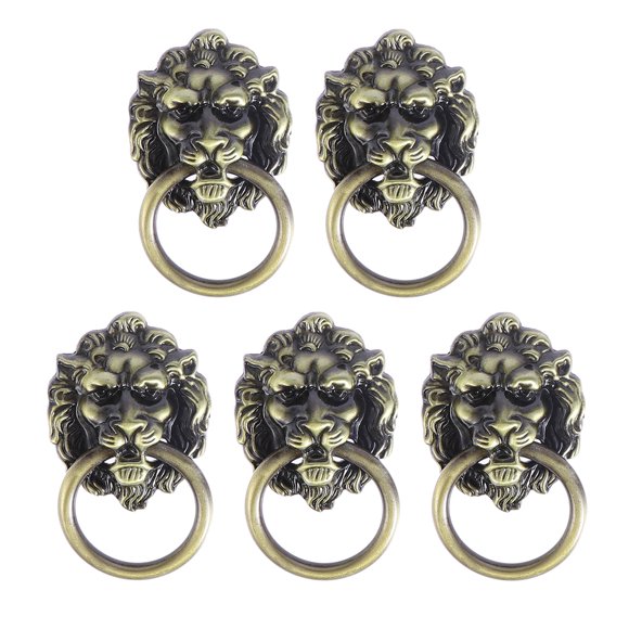 KAKOWELY Lion Head Pull Handles in Zinc Alloy with Exquisite Craftsmanship for Home Use Furniture Hardware Assorted Color,2.76"X1.57"X0.39"