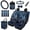 Camo Hunting Blue, variant on Jeiento Highland Cow 15 Piece Car Seat Covers Full Set Sunflower Car Steering Wheel Cover Auto Safe Belt Pads Cow Print Cup Coasters Garbage Can Rear View Mirror Cover Keychains Car Vent Organizer