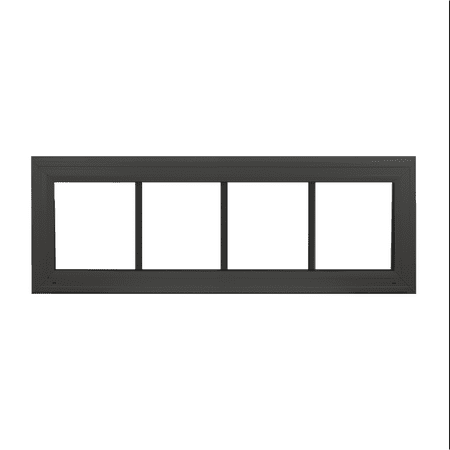 Double Pane Windows 42" x 16" Black Vinyl Window with Grids, Argon Filled, Low-E Glass, Florida Approved, (Black Front and White Back)