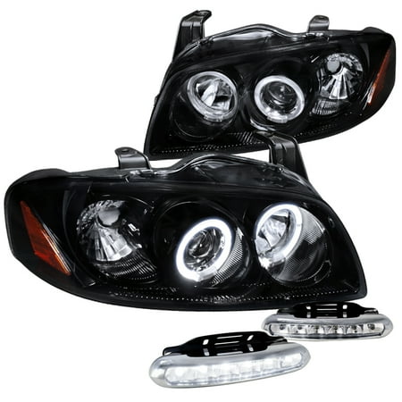 - Spec-D Tuning 2004-2006 Nissan Sentra 4Dr Glossy Black Halo Projector Headlights, Led Bumper Set (Left + Right) 04 05 06