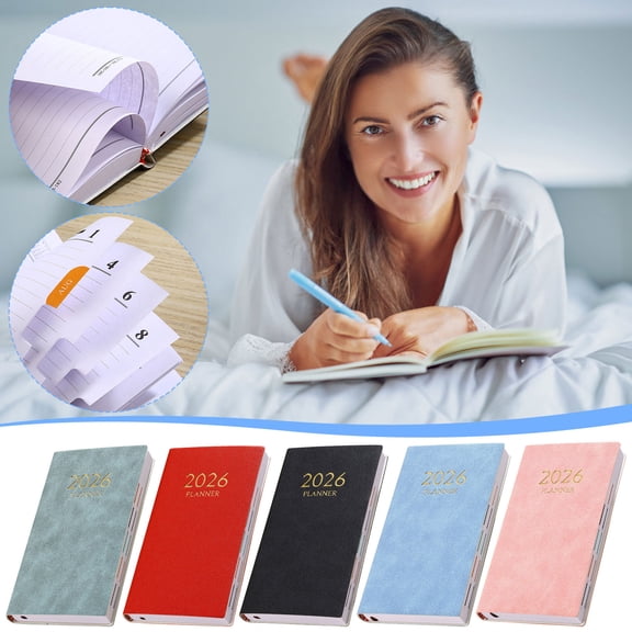 VWRXBZ A6 Mini Notebook Daily Planner Travel Journal Organizer 6.8x3.9 Inch Portable for School Office Students Gift