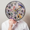 thumbnail image 6 of Yayeee Wall Clock Battery Operated 9.5" Silent Quartz Non-Ticking for Living Room Decor, Purple Floral Pattern, 6 of 8