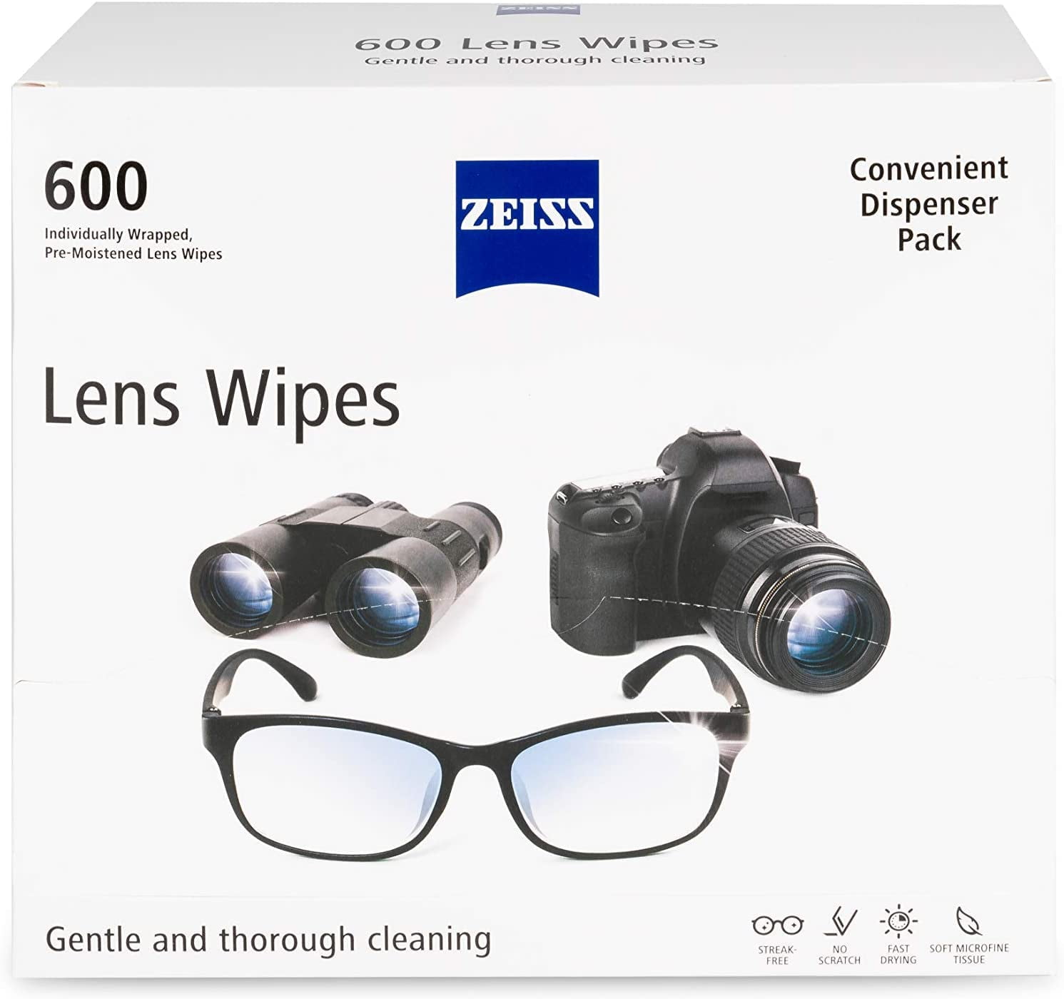 ZEISS PreMoistened Lens Cleaning Wipes, 600 Count