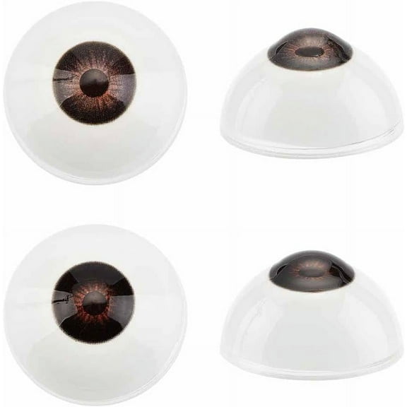 2 Pair Realistic Eyes Big Eyeballs Human Eyes Large Acrylic Eyeballs for Party Decor Sculptures Props Mixed Color