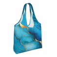 thumbnail image 2 of Single Shoulder Commuter Canvas Bag Large Capacity Can Be Carried Or Shoulder Storage For Daily Shopping Trips Blue Gold Marble, 2 of 7