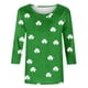 thumbnail image 5 of TaTaai Women's Casual Green Print Blouse Round Neck 3/4 Sleeve St. Patrick's Day T-Shirt Loose Fit Irish Holiday Spring Wear Gift, 5 of 5