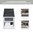 thumbnail image 4 of Weatherproof Wooden 2-Tier Quail Coop with 4 Laying Boxes, Predatorproof Outdoor Quail Cage with Openable Rest Panels, for 8-12 Quails, Gray, 4 of 9