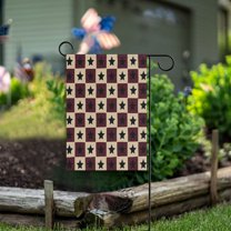 Yayeee Garden Flag 12"x18" Double Sided Outdoor Yard Lawn Holiday Decorations, Checkered Stars Pattern