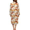 thumbnail image 3 of FOR U DESIGNS Butterfly Flower Pattern Womens Nightgown Soft Long Sleeve Woven Housecoat Zip Up Duster Robe Sleep Dress Long Sleeve Night Shirts with Pockets, 3XL, 3 of 8