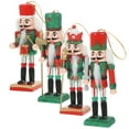 thumbnail image 2 of HEMOTON 4Pcs Nutcracker Soldier Ornaments Small Wood Crafts Christmas Decoration 12.0X3.5X3.5Cm, 2 of 7