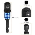 thumbnail image 3 of Uxcell Deep 6-Point Impact Socket 1/2" Drive 27mm Metric Socket 6" Length with 1/4" Hex Shank Adapter, CR-V Steel Socket Adapter Accessory Tool Set Kit for Hex Bolts Nuts, 3 of 7