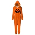 thumbnail image 3 of XUNHAO Matching Halloween Family Outfit Parent Child Halloween Printed Hooded Zipper Home Jumpsuit Cute Family Set, 3 of 5