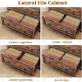 thumbnail image 6 of 2 Drawer File Cabinet, Farmhouse Filing Cabinet for Home Office Fits Letter, Legal, A4 Size, Wood Lateral File Cabinet with Printer Stand, Storage Shelf, Brown, 6 of 7