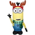 thumbnail image 1 of Minion inflable navideño Kevin con cuernos y bufanda verde, 1 of 1