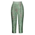 thumbnail image 5 of VERUGU Capris Pants for Women Spring Summer Casual Comfortable Elastic Waist Printed Cropped Pants Green S, 5 of 5