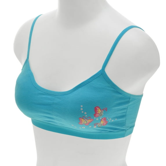Angelina Girls' Cotton Cami Style Training Bra with Butterfly Design (6-Pack)