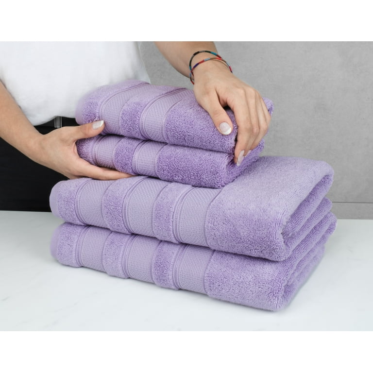 American Soft Linen Salem 6 Piece Bath Towel Set, 100% Turkish Combed Cotton, Navy Blue