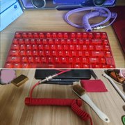 Coiled USB Type C Cable for Mechanical Keyboards, Detachable Design