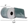 thumbnail image 2 of Vickerman 4" x 5 Yards Aqua Viscose Velvet Double Fused Ribbon., 2 of 3