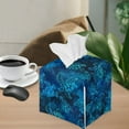 thumbnail image 4 of Renewold Sea Turtle Tissue Box Cover PU Leather Tissue Holder Square Case Bag Foldable Napkin Facial Tissue Holder Dispenser for Home Decorations,Blue, 4 of 5