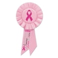 thumbnail image 2 of Beistle Pack of 6 Light Pink Breast Cancer Awareness Rosette Ribbons 6.5", 2 of 2