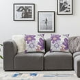 thumbnail image 2 of Throw Pillow Cases Pack of 2 Two-Tone Blooming Flower Decorative Cushion Covers for Couch Bed Sofa Farmhouse Decoration Purple Grey, 2 of 7