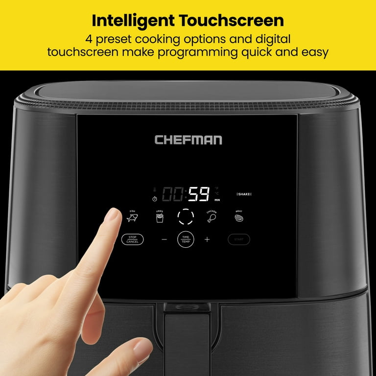 Chefman TurboFry Touch Air Fryer, The Most Compact And Healthy Way To Cook  Oil-Free, One-Touch Digital Controls And Shake Reminder For The Perfect