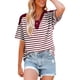 thumbnail image 1 of Hombro Frío Tops Mujeres Cuello en V Manga Corta Fuera Del Hombro Color Sólido Blusa Casual Suave Poliéster Primavera Verano Moda, 1 of 5