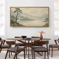 thumbnail image 3 of Large Framed Canvas Print Japanese Style Landscape Wall Art Japandi Decorative for Living room Bedroom - 60"x30" Natural Frame, 3 of 7