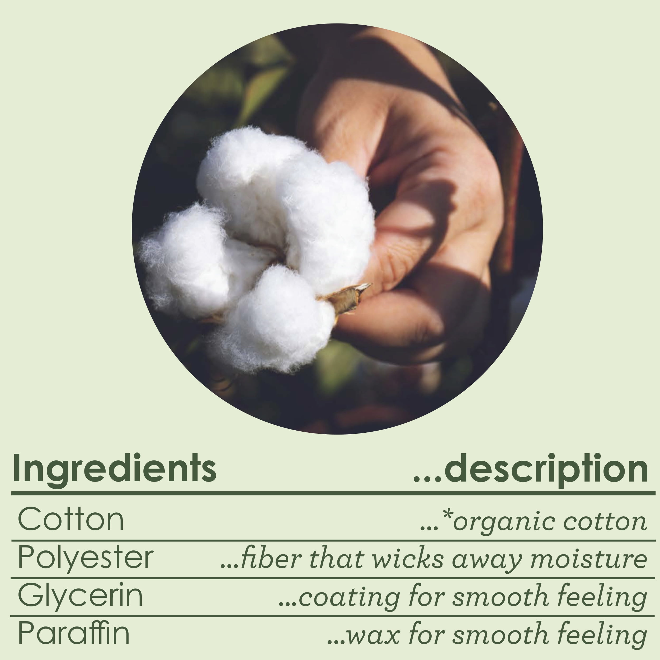 L. Organic Cotton Tampons - Light Absorbency, 30 Ct
