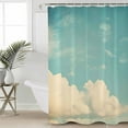 thumbnail image 2 of Extra Long Shower Curtain 72x96 Inch, Teal Green Cloudy Sky Shower Curtain Waterproof Bathroom Decor Modern Vintage Nature Clouds Fabric Bath Curtain Set Accessories with Hooks, 2 of 6