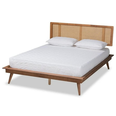 Bowery Hill Walnut Brown Finished Wood and King Size Platform Bed