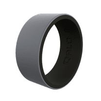 QALO Mens Grey/Black Blank Strata Ring Size 10