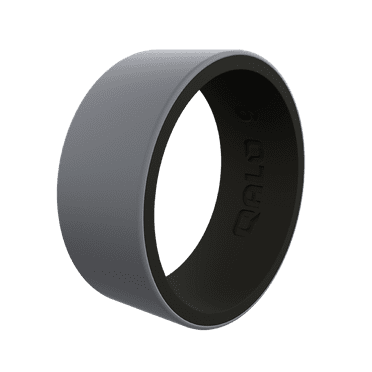 QALO Mens Grey/Black Blank Strata Ring Size 13