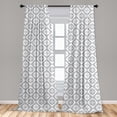 thumbnail image 5 of Ambesonne Vintage Curtains, Monochrome Repetitive Flora, Pair of 28"x63", Pale Grey White, 5 of 5