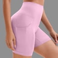 thumbnail image 2 of QATAINLAV Biker Shorts for Women High Waisted Butt Lifting Shapewear Shorts Solid Casual Workout Gym Short Yoga Leggings with Pockets Pink S, 2 of 6