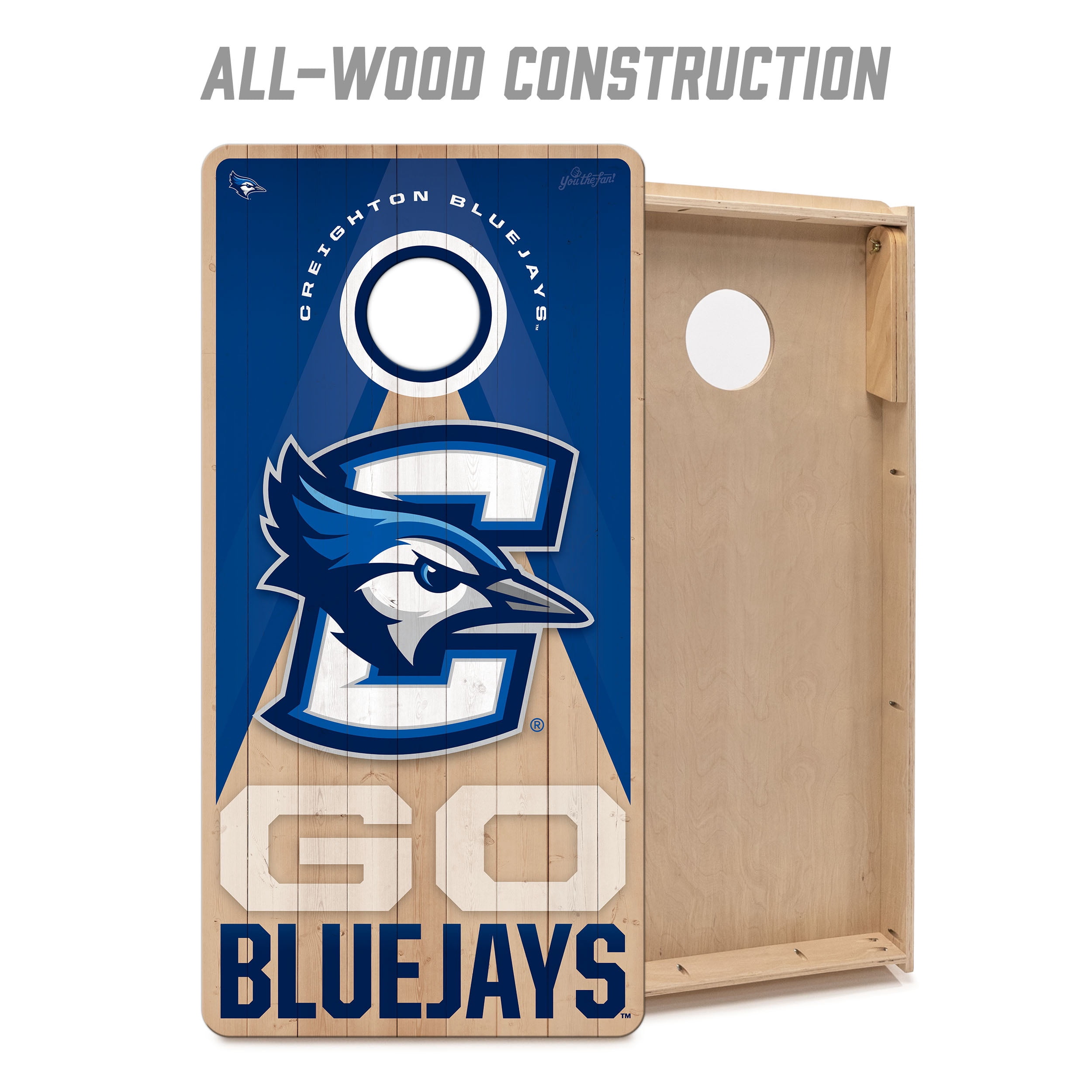 YouTheFan NCAA Creighton Bluejays 2X4 Slogan Series Cornhole NO BAGS