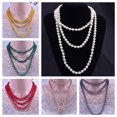 thumbnail image 3 of Eosunjian Faux Pearl Necklace Charming Sleek Glass Cluster Long Simulated Pearl Necklace for Anniversary Black, 3 of 13