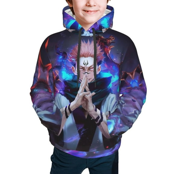 Jujutsu Kaisen Ryomen Sukuna Kids' Hoodie 3d Print Sweatshirt Soft Pullover Hooded With Big Pockets For Boys Or Girls Small