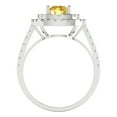 thumbnail image 4 of 1.615 ct Round Cut Simulated Yellow Diamond Solitaire with Simulated Diamond Accents 14K White Gold Womens Engagement Ring, 4 of 5