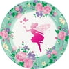 Floral Fairy Sparkle 8 7/8" Dia. Paper Dinner Plates,Pack of 8 EA