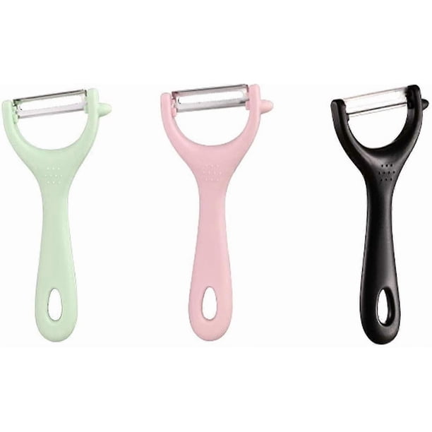 3 Pcs Tomato Peeler Vegetable Peeler Stainless Steel Peeler for Vegetable Carrot Fruit (Black Green