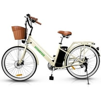 KTOEBYCO Electric City Bike for Adults 26",500W E-Commuter Bikes 48V 10AH UL2849,Beige