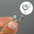 thumbnail image 2 of Jumpingount Aberturas Anillo Zircon Luna En forma de joyería Hombre Color Compromiso Encanto Romántico Dedo Estrella Apertura Metal Regalo de lujo Ropa, zapatos y accesorios Miscelánea Oro blanco Jumpingount AP015202-01, 2 of 6