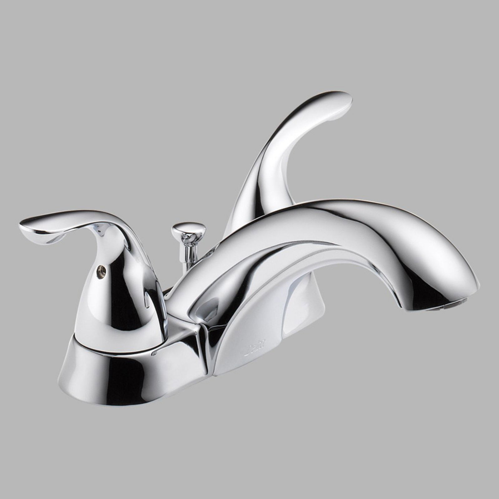 Delta Classic Two Handle Centerset Bathroom Faucet with Metal Drain Assembly in Stainless 2523LF-SSMPU