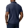 thumbnail image 4 of Mens Polo Shirts Textured Knit Stretchy Regular Fit Collared Golf Shirts, XL, 4 of 8