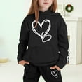 thumbnail image 2 of Byoo Toddler Girls Outfits Set Heart Graphic Hoodie Hoody Pocket Sweatshirt Jogger Sweatsuit Sets Warm Active Tracksuit Sets, 2 of 5