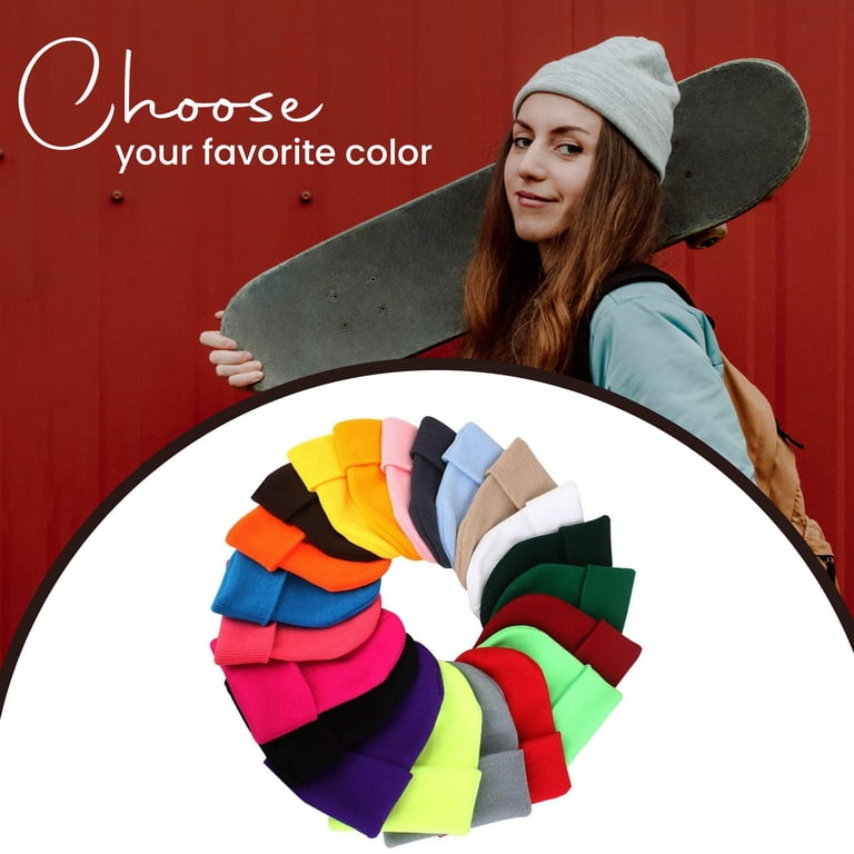 ROWAGY Women's Knitted Skull Beanie - Windproof Winter Hat For Cold Weather & Outdoor Sports